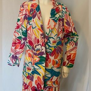 SUMMER- VINTAGE- Floral Blazer & Skirt Set